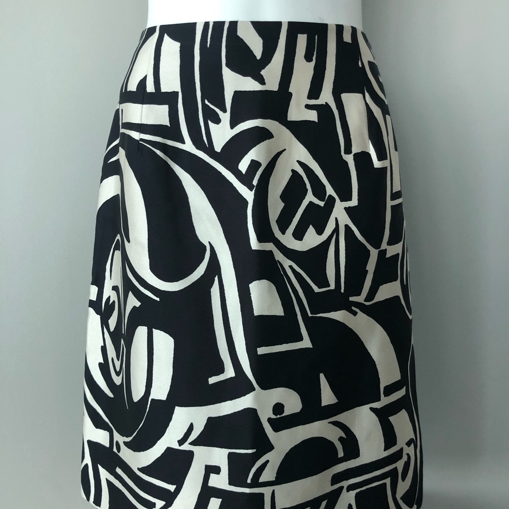 Ralph Lauren black label silk geometric skirt